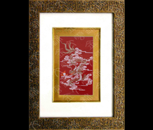 云锦框画-红千禧龙